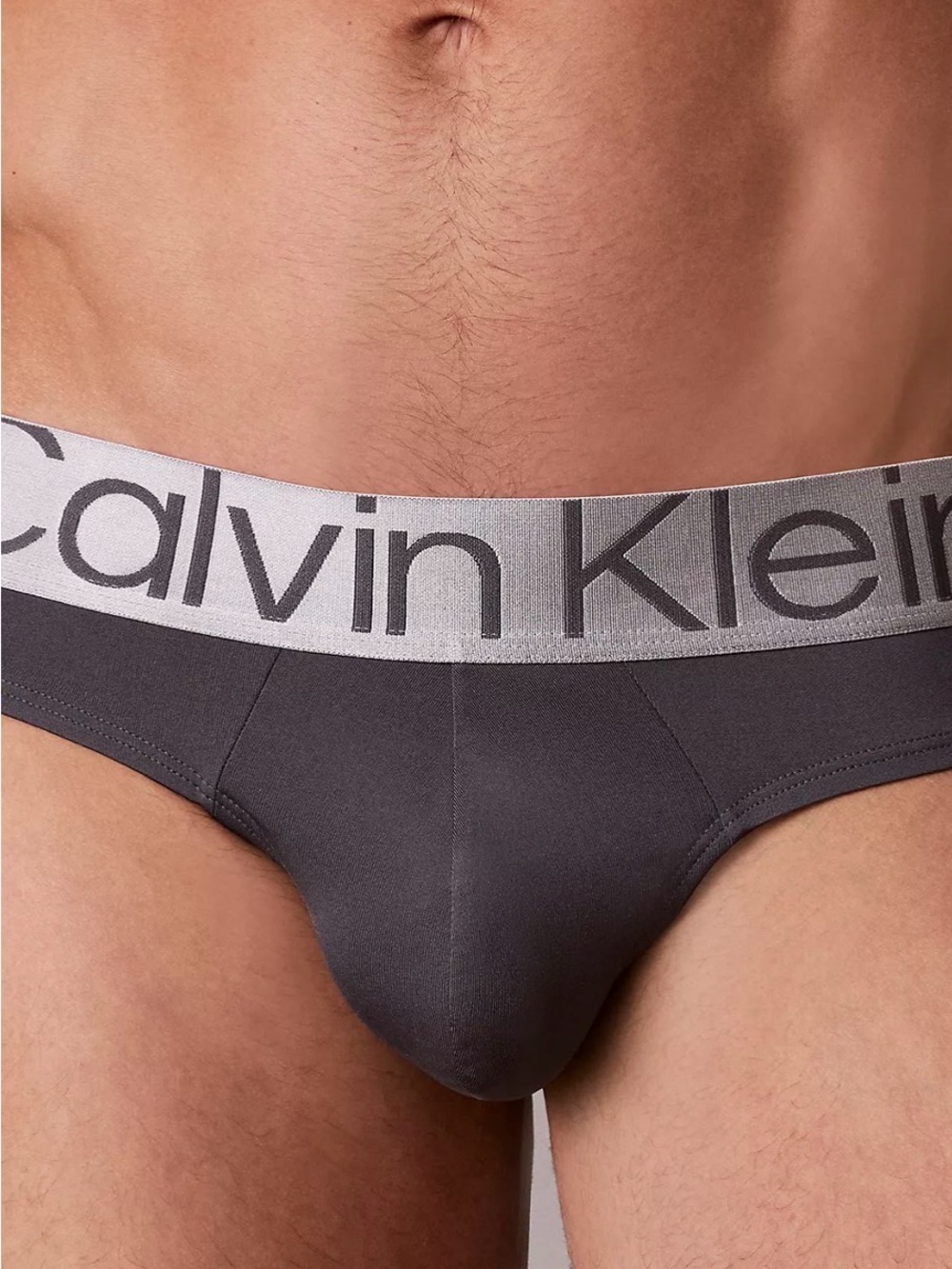Calvin Klein Microfiber Stretch steel Hip brief in graphic gray - large logo new
